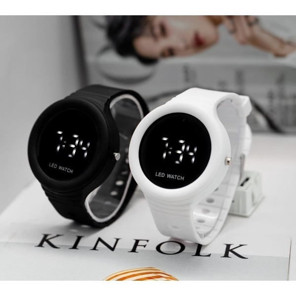 Baj Jam Tangan Led Digital Pria Wanita Rubber Electronic Fashion Couple Anak Remaja Premium Rm053