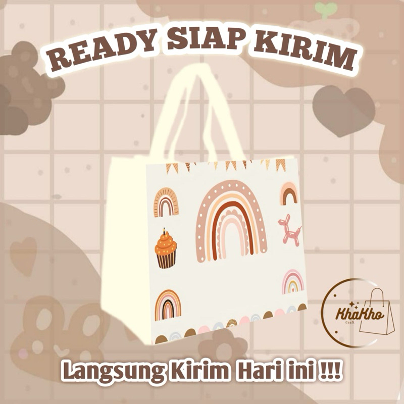 

(READY SIAP KIRIM) Tas Ulang Tahun Anak Rainbow / Bingkisan Hampers Souvenir / Tas Ultah Karakter Cowok Cewek