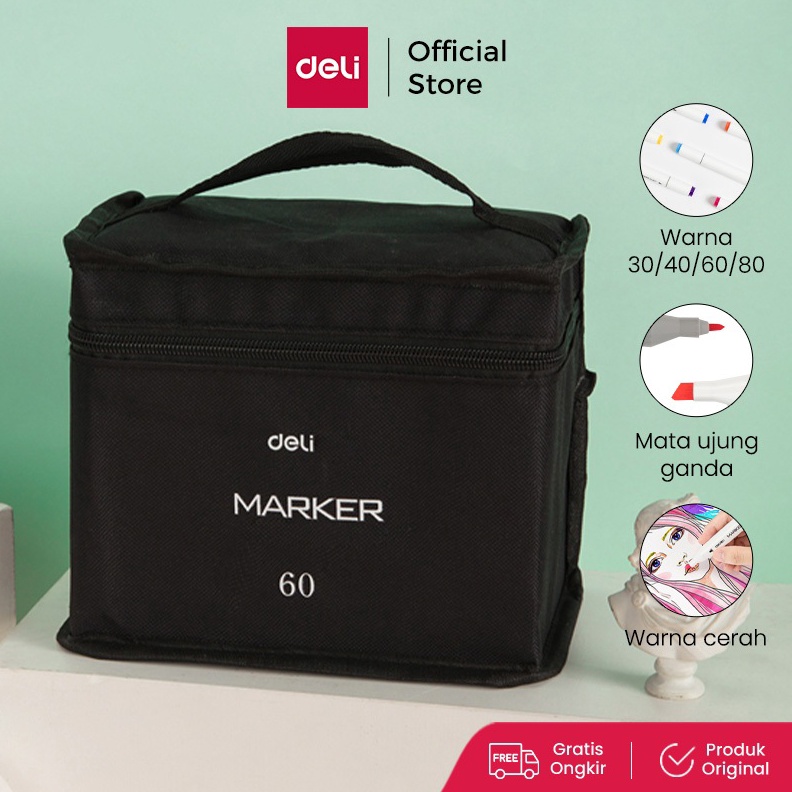 

KODE H62B Deli Color Marker With Bag Spidol Warna Dengan Tas 3468 Warna 787