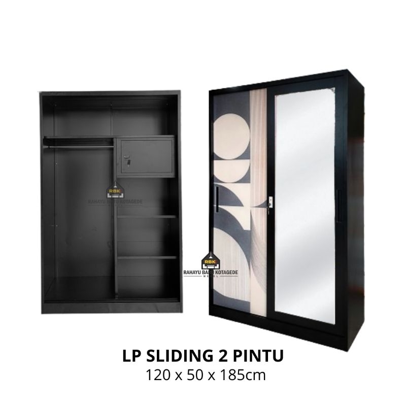 Lemari Pakaian Besi 2 Pintu Sliding Lemari Gantung Besi Wardrobe Jogja
