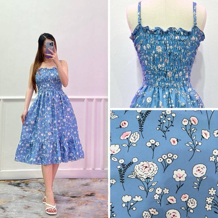 Babydoll DRESS TALI WANITA  DRESS TANKTOP  Dress Smocked full