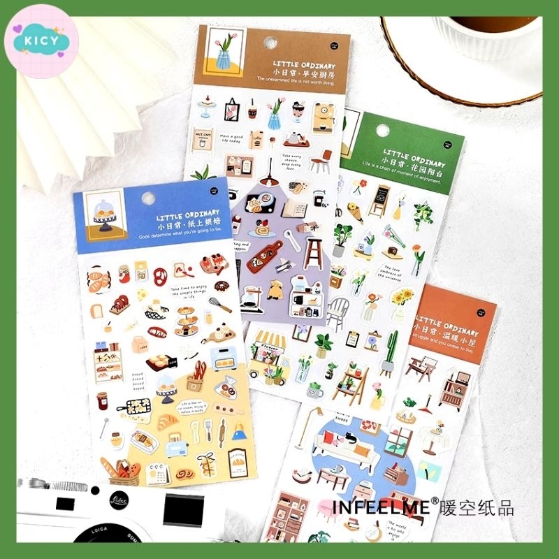 

[KICY] Stiker LITTLE ORDINARY HOME SERIES Sticker Aesthetic Stiker Journal DIY Stiker Korea Planner Agenda Bujo