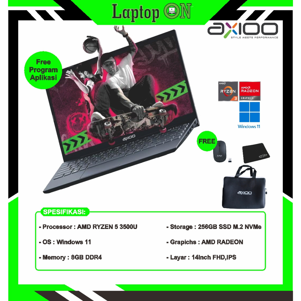 Laptop AXIOO Mybook HYPE 1 Intel N4020 RAM 8GB SSD 128GB Windows 11 Home Grey