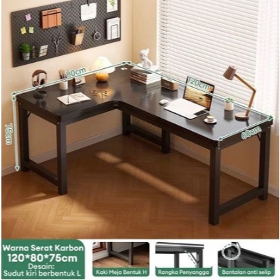 ( GARANSI 12 BULAN ) MEJA KOMPUTER SHAPED L MEJA GAMING MINIMALIS MEJA LAPTOP MEJA KANTOR MEJA KERJA
