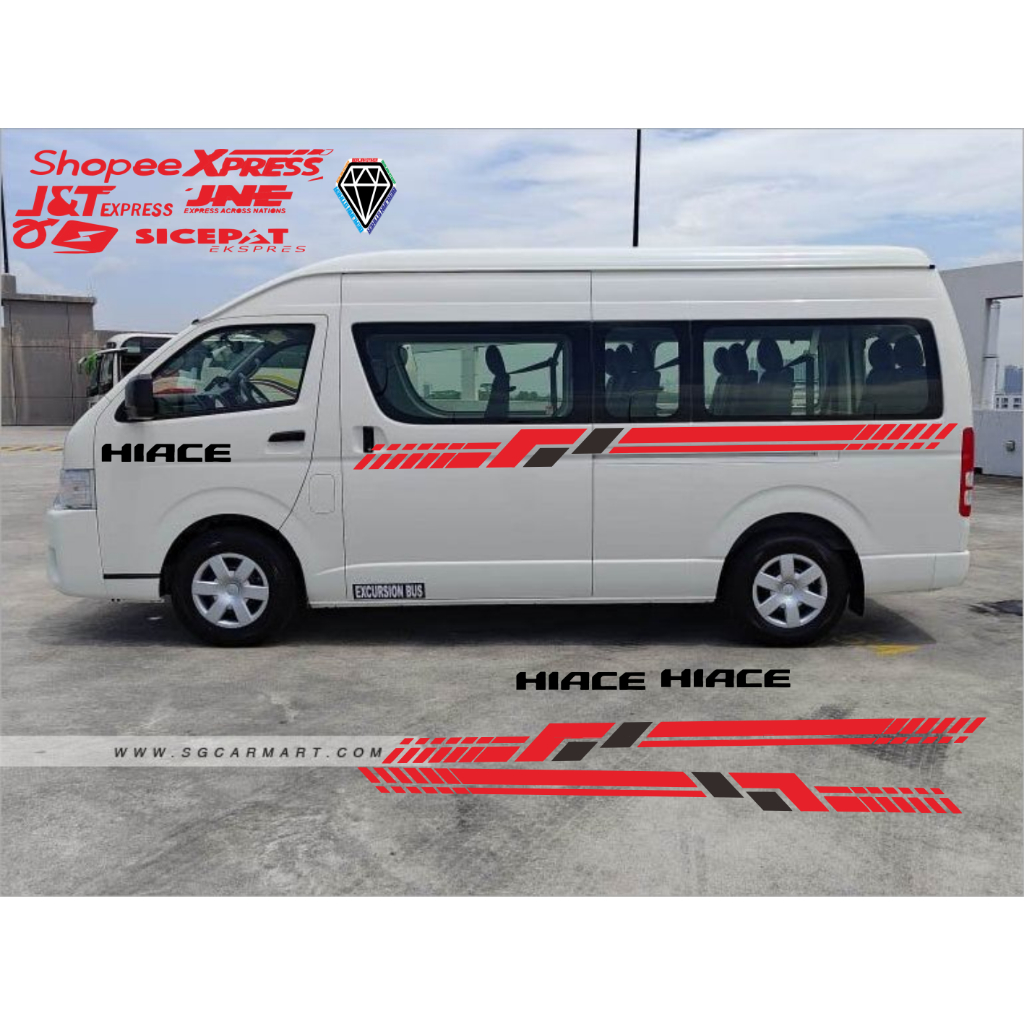 stiker mobil hiace cutting stiker mobil lis samping mobil toyota hiace all tipee terbaru keren