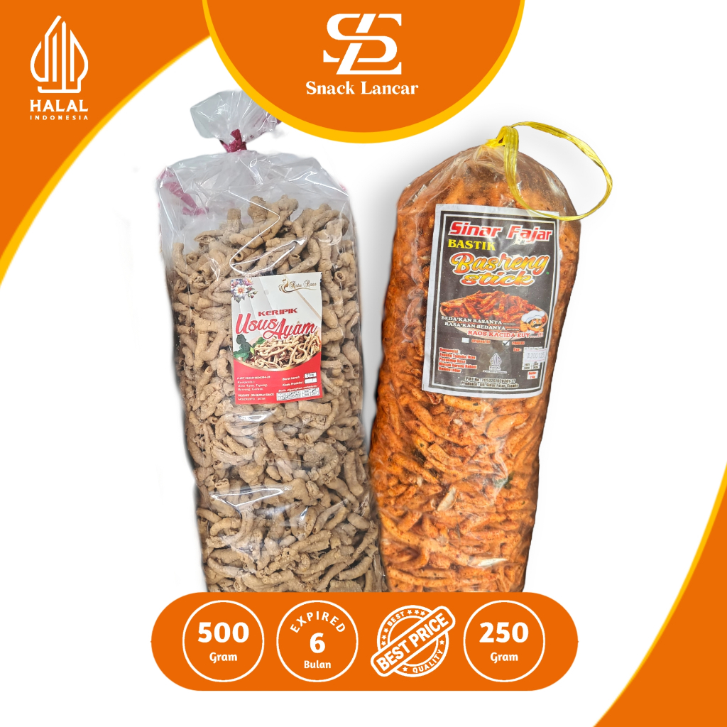 

basreng pedas daun jeruk dan usus Krispy (1 kg)500&500