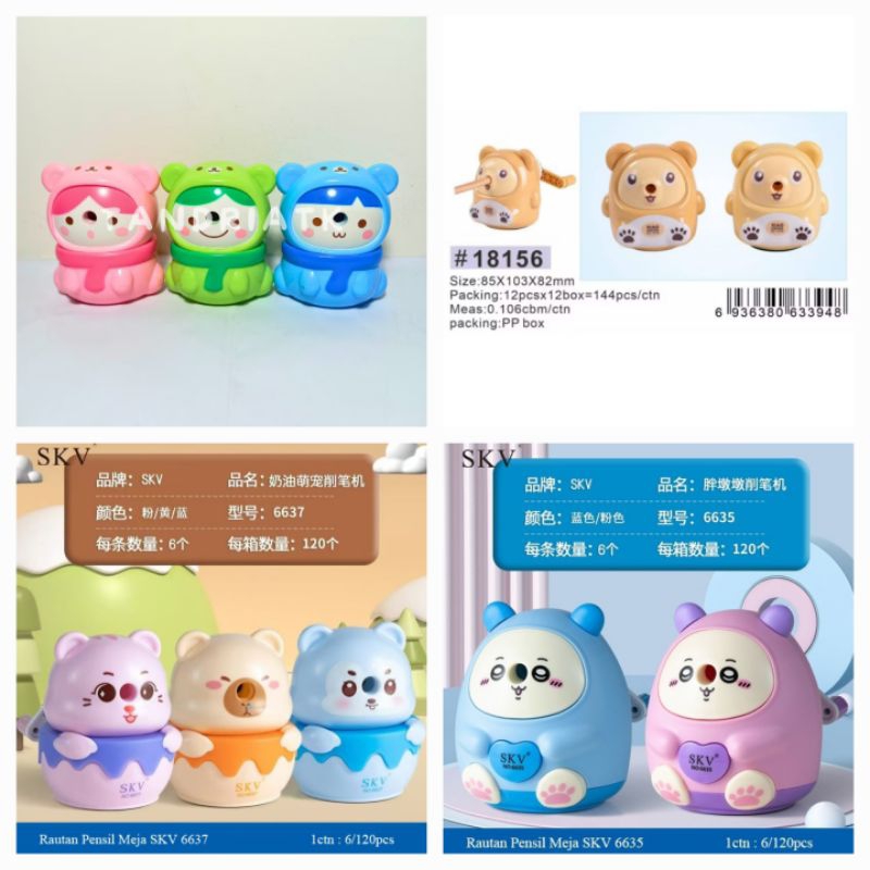 

[FREE BUBBLE+DUS] Serutan Rautan Meja Putar Duduk Fancy Boneka Doll Cute Girl 9166 Xiao Ling Jing Bear Beruang 18156 6635 6637