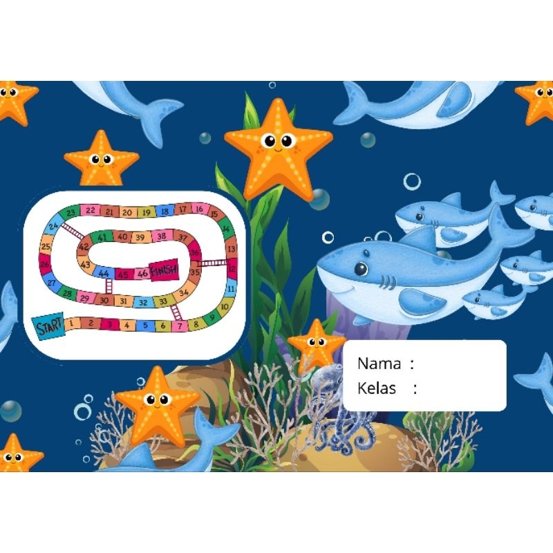

Buku Tulis | Note Book | Buku Tulis Anak Shark Custom Nama, Kelas Mapel, dll (1 Pack isi 5 Buku 38 lbr)