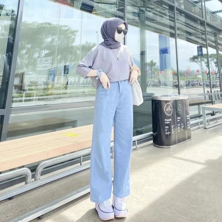 Celana Jeans Wanita Celana Kulot Boyfriend Jins Wanita Kekinian