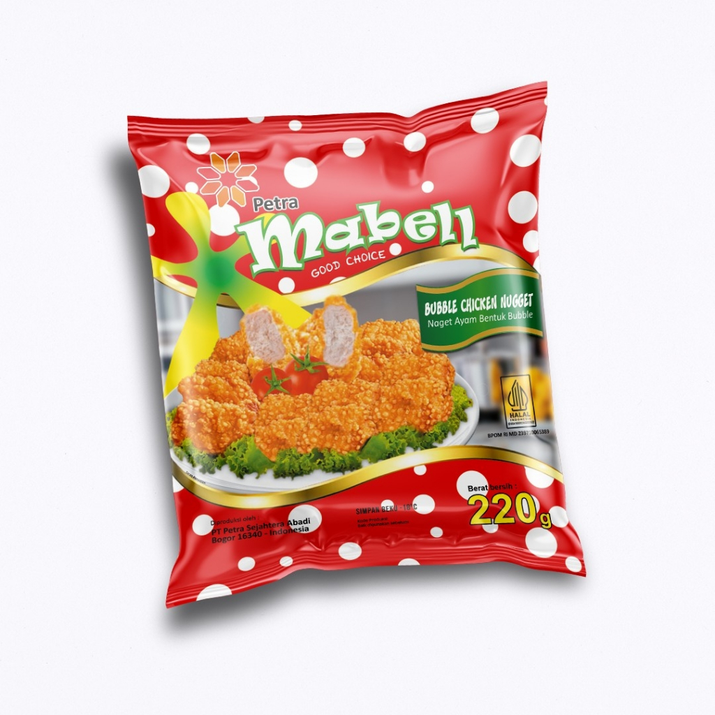 

MABELL Chicken Nugget Bubbles 220 Gram - Nugget Ayam Crispy