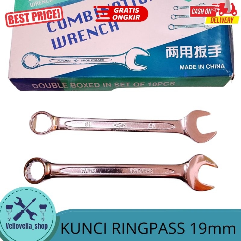 Kunci Ring pas Fukung 19MM / Kunci Ringpass Fukung / Kunci kombinasi combination Wrench Fukung