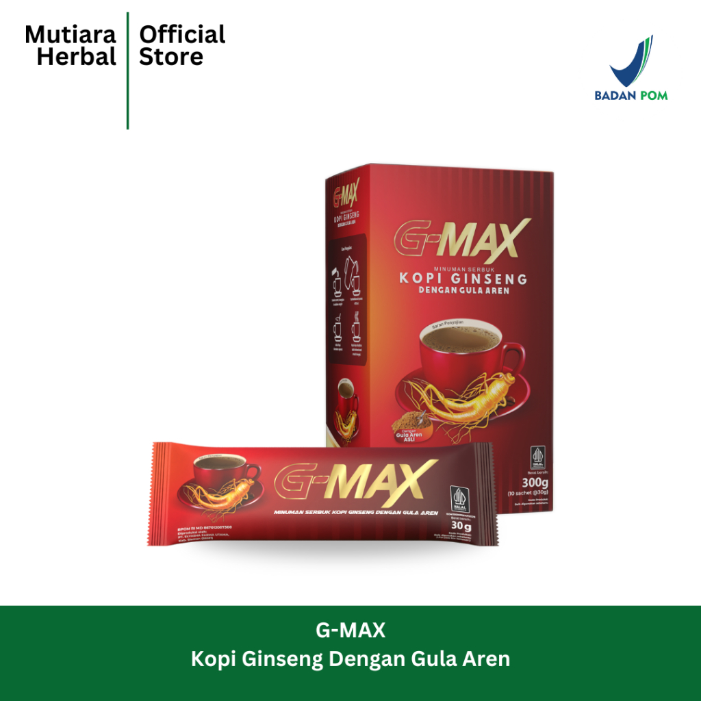 

G-MAX Minuman Serbuk Kopi dengan Gula Aren Halal & BPOM - 1BOX