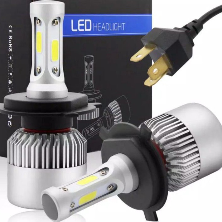 2 PCS Lampu 2 LED H4 72w COB TERANG HEMAT ENEGRI TAHAN LAMA ADA KIPASNYA  Lampu Mobil  LED  H4  AVAN