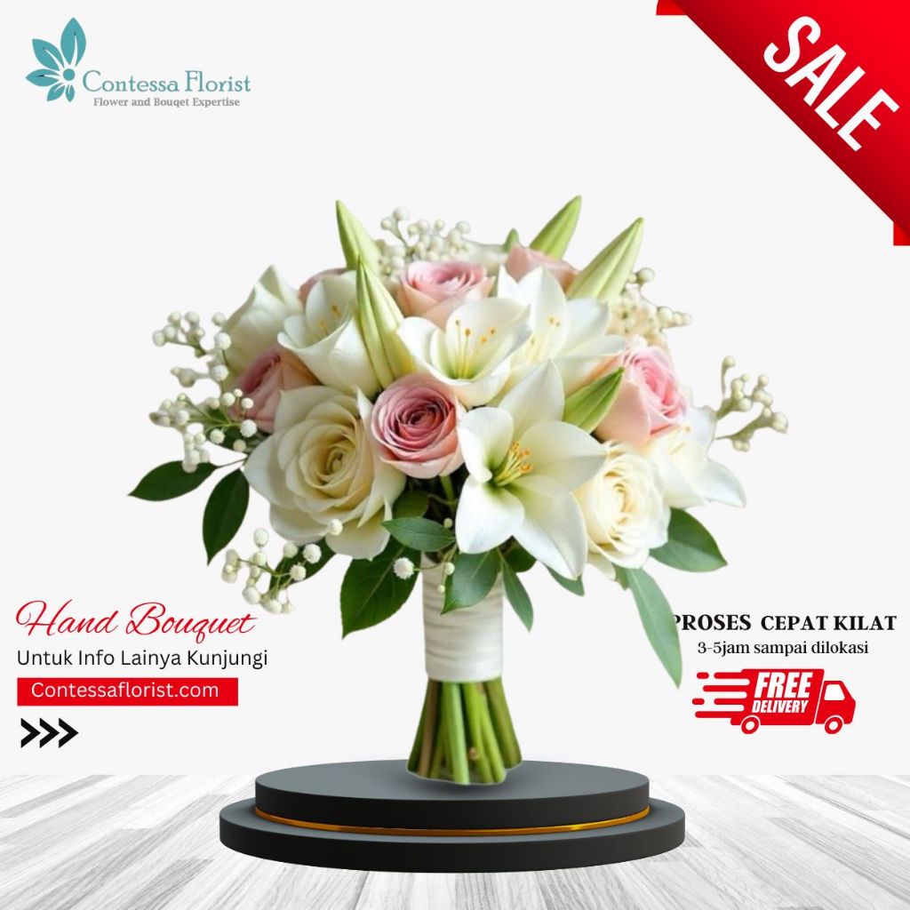 Hand Bouquet Pernikahan Bunga Mawar Asli Fresh Wedding Rose Flower | Bucket Pengantin Perkawinan