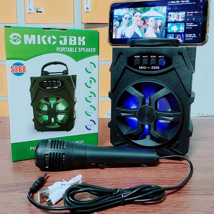 Speaker Bluetooth MKC JBK S288  Mic Karaoke