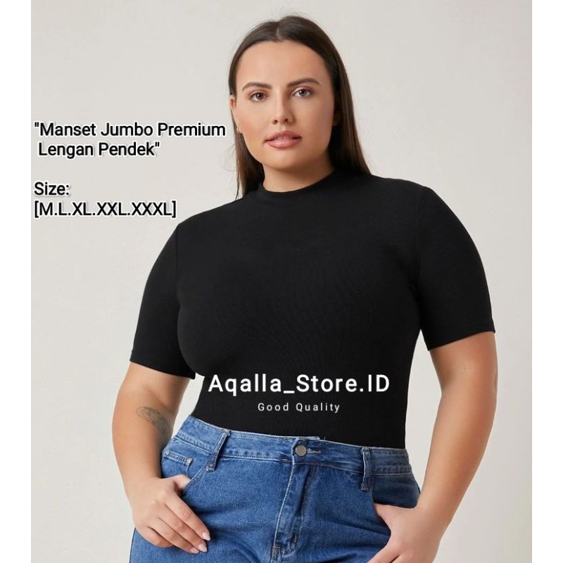 Manset Kaos Jumbo Lengan Pendek Adem & Lembut / Manset Baju Lengan Pendek Wanita Premium