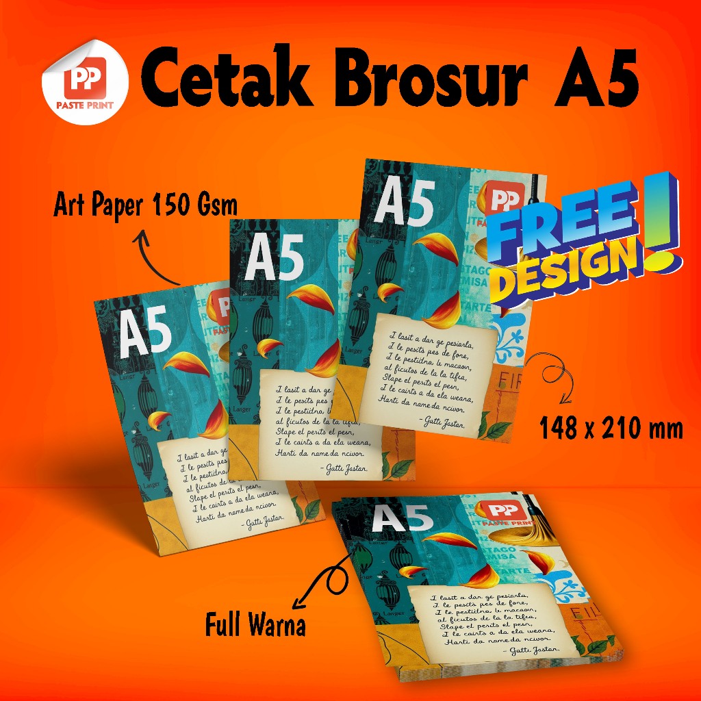 

Cetak Brosur A5 Flyer Paper 150gr Free Design