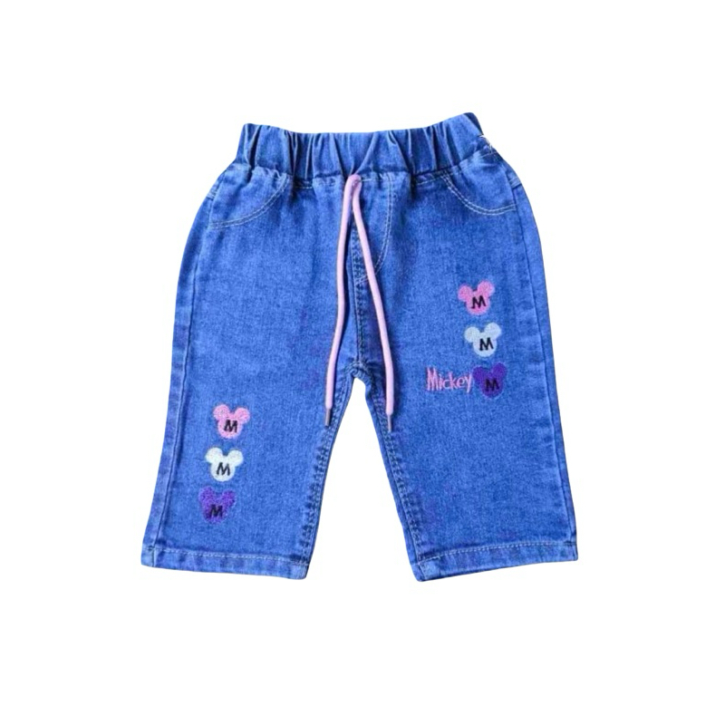 Jeans Tanggung Anak Perempuan – Bahan Stretch Nyaman, Cocok untuk Anak Usia 3-10 Tahun