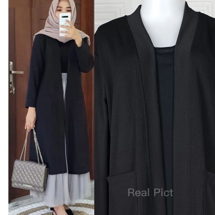 Bisa Cod  Cardigan Long Tunik Wanita  Outer Long Tunik Wanita  Long Tunik Wanita Hijab  Cardigan Wan