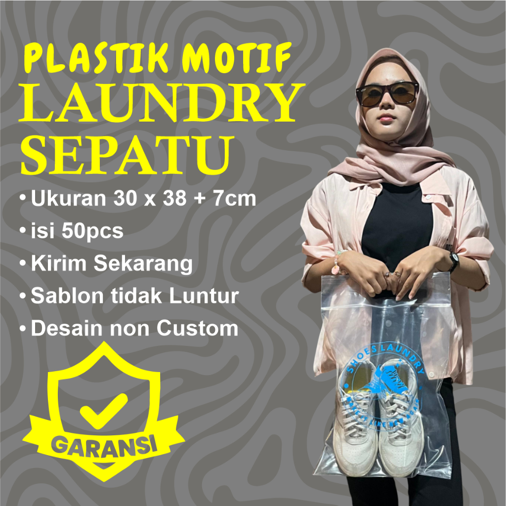 (Isi 50pcs) Plastik Laundry Sepatu, Plastik Shoes Laundry, Ziplock Sepatu, Zip Sepatu, Klip Sepatu, 