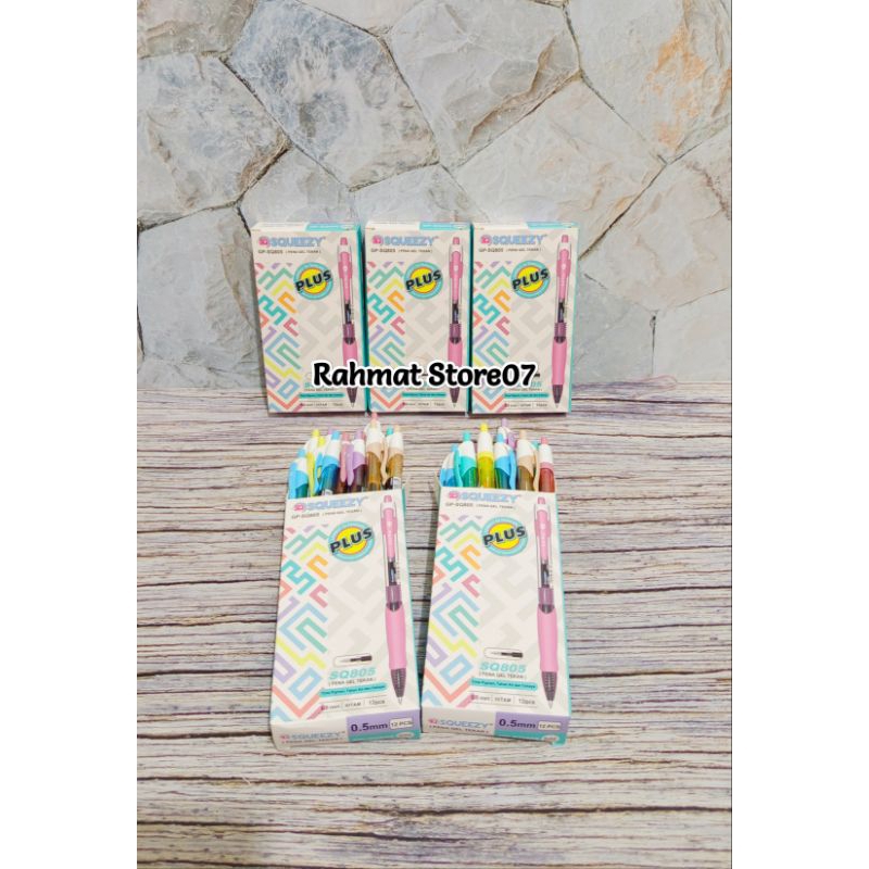 

( Promo ) 1 Pak Pulpen Squeezy ( Pena Gel Tekan ) GP-SQ805 0.5mm