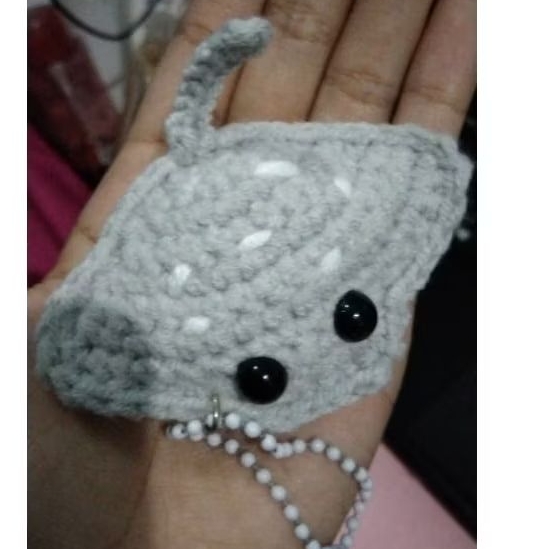 stingray keychain || stingray bagcharm || stingray crochet || real pic