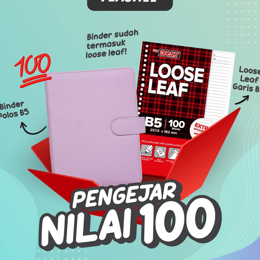 

Flashee Paket Binder B5 26 Ring Sudah Termasuk Loose Leaf 1 Lembar Paket Agenda Pengejar Nilai 1