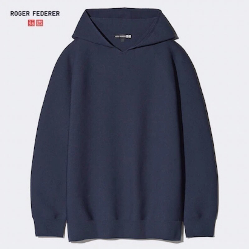 U N I Q L O Men Roger Federer Knit Hoodie Sweater Rajut Pria