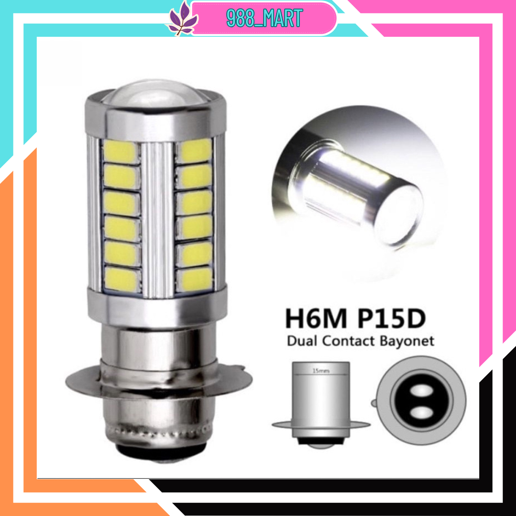 LAMPU DEPAN MOTOR LED 33 MATA PUTIH H6 MATIC BEBEK UNIVERSAL VRIO 125 150 BEAT SCOOPY LEXI MIO SUPRA