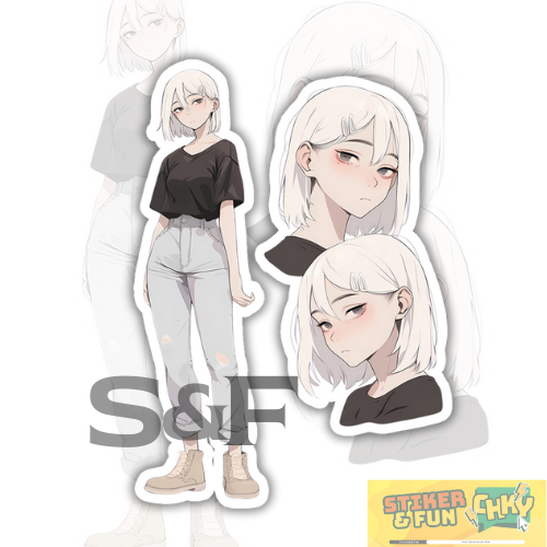 

Stiker Sticker Pack Vinyl Laminasi CUTE GIRL ANIME CUTE 34