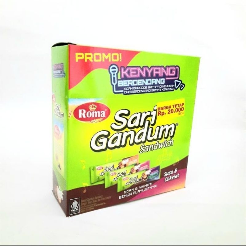 

Sari Gandung Sandwich Susu & Coklat Box Isi 12sachet