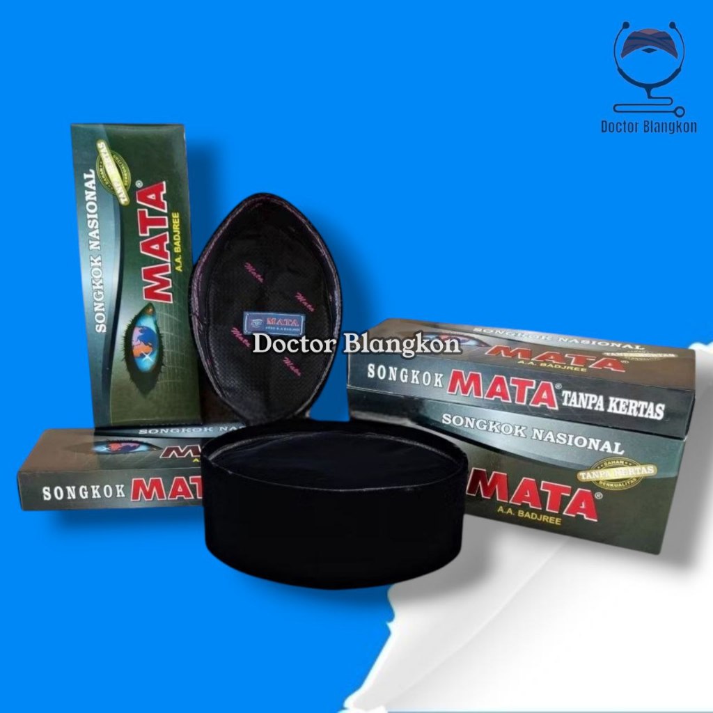 Peci MATA  Hitam Polos Non AC | Songkok Cap MATA Original Tanpa Kertas | Kopiah Beludru Halus Tebal