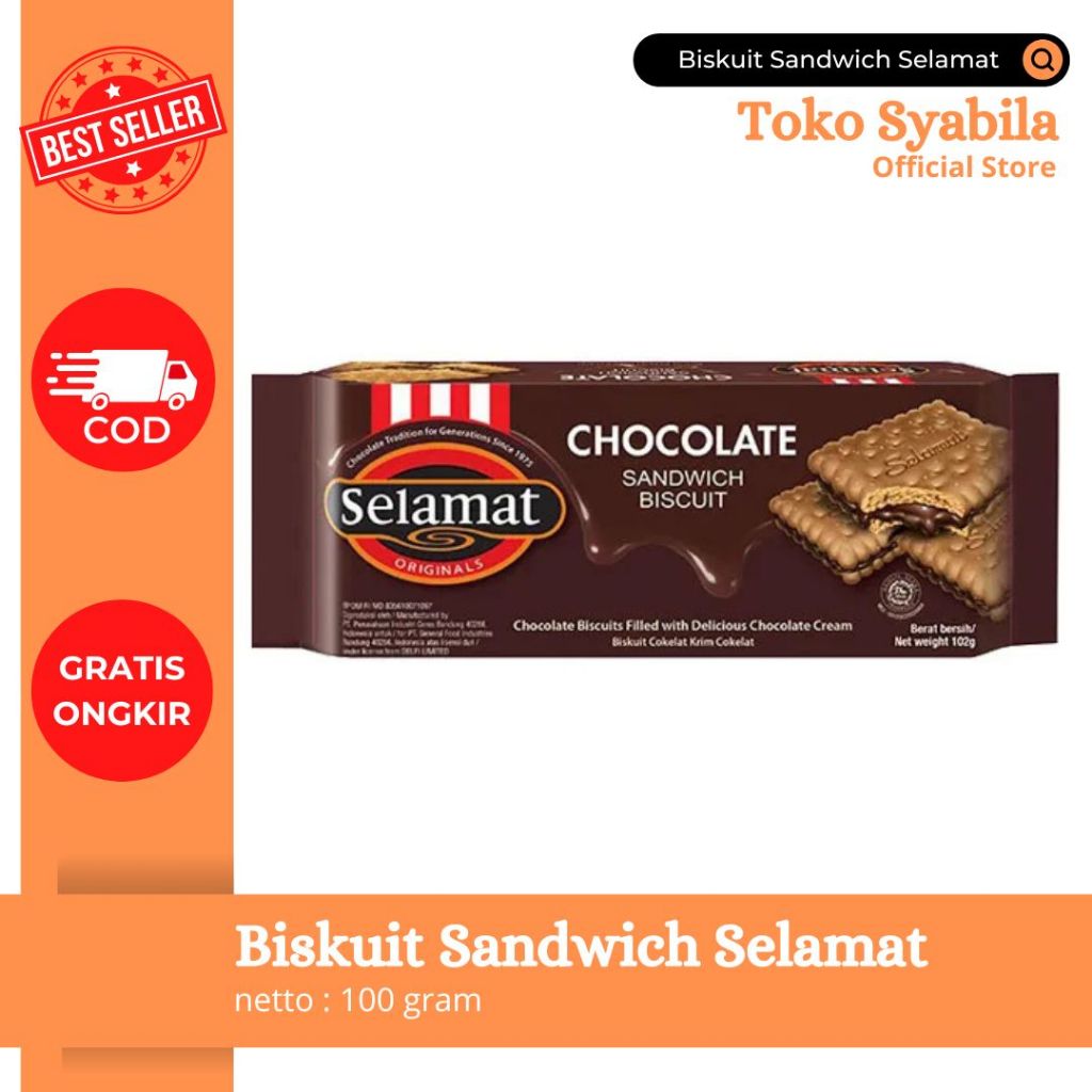 

TERMURAH !!! 100 gram Biskuit Sandwich Selamat Varian Coklat | Cemilan Paling Enak