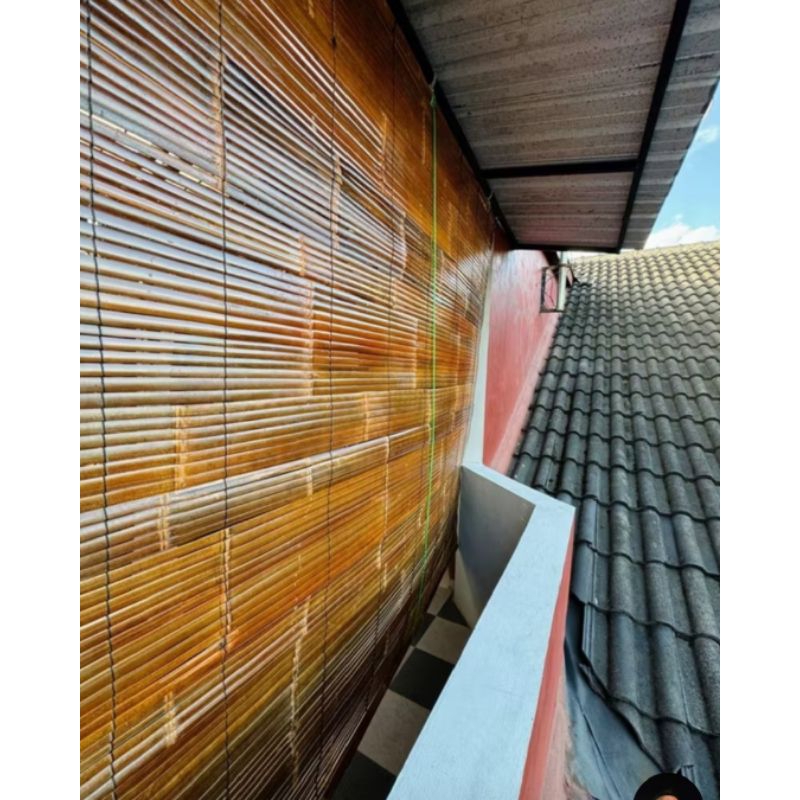 Tirai/kerai bambu asli wulung Natural