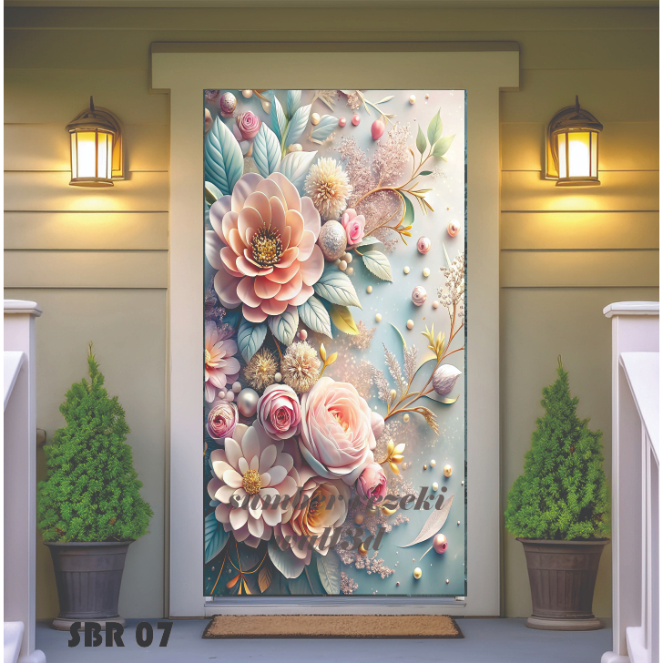 Wallpaper Stiker 3D Custom Motif Bunga Besar/wallpaper 3D custom poster lukisan bunga/wallpaper 3D d