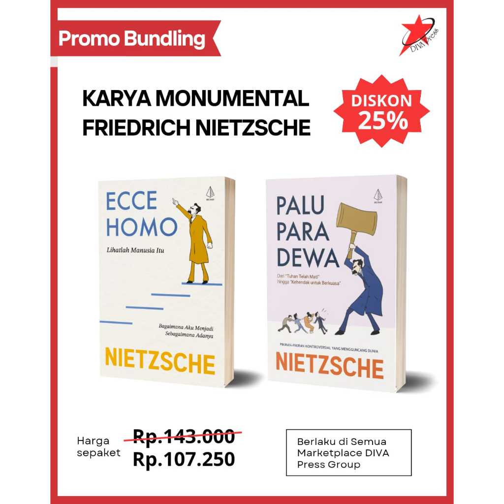 Paket Buku Karya Friedrich Nietzsche (Ecce Homo dan Palu Para Dewa) 2 Buku