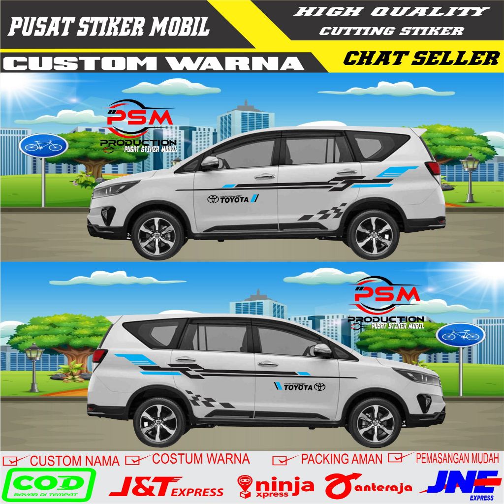 2PCS KANAN KIRI STIKER MOBIL INNOVA STIKER CUTTING INNOVA TERBARU