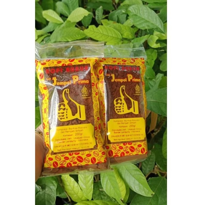 

kopi bubuk lampung,Cap jempol prima, kemasan 200g