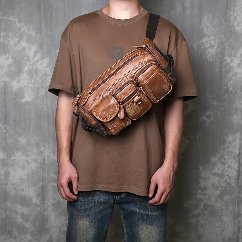 Tas Dada Pria Kulit Asli - Tas Multisaku Tas Pria Kulit Asli