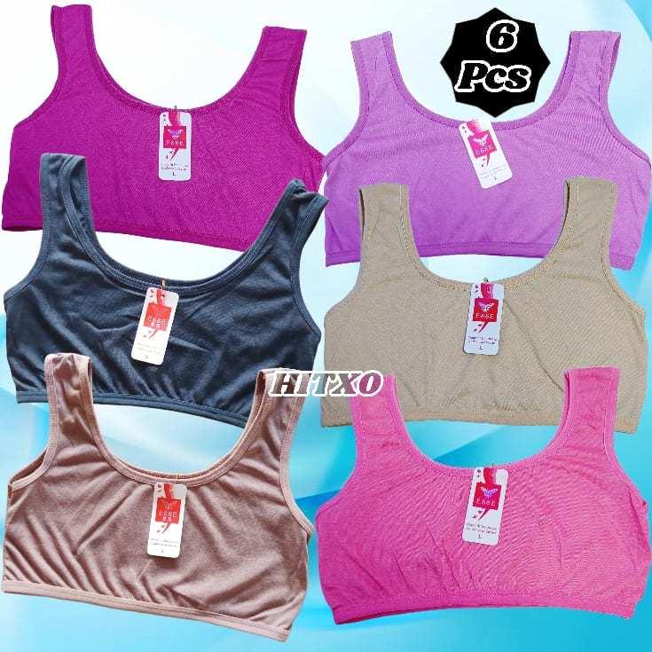 Miniset Remaja 6 Pcs Katun Lembut Bra Anak Perempuan Esse Polos Mini Set Sports Cewek SMP