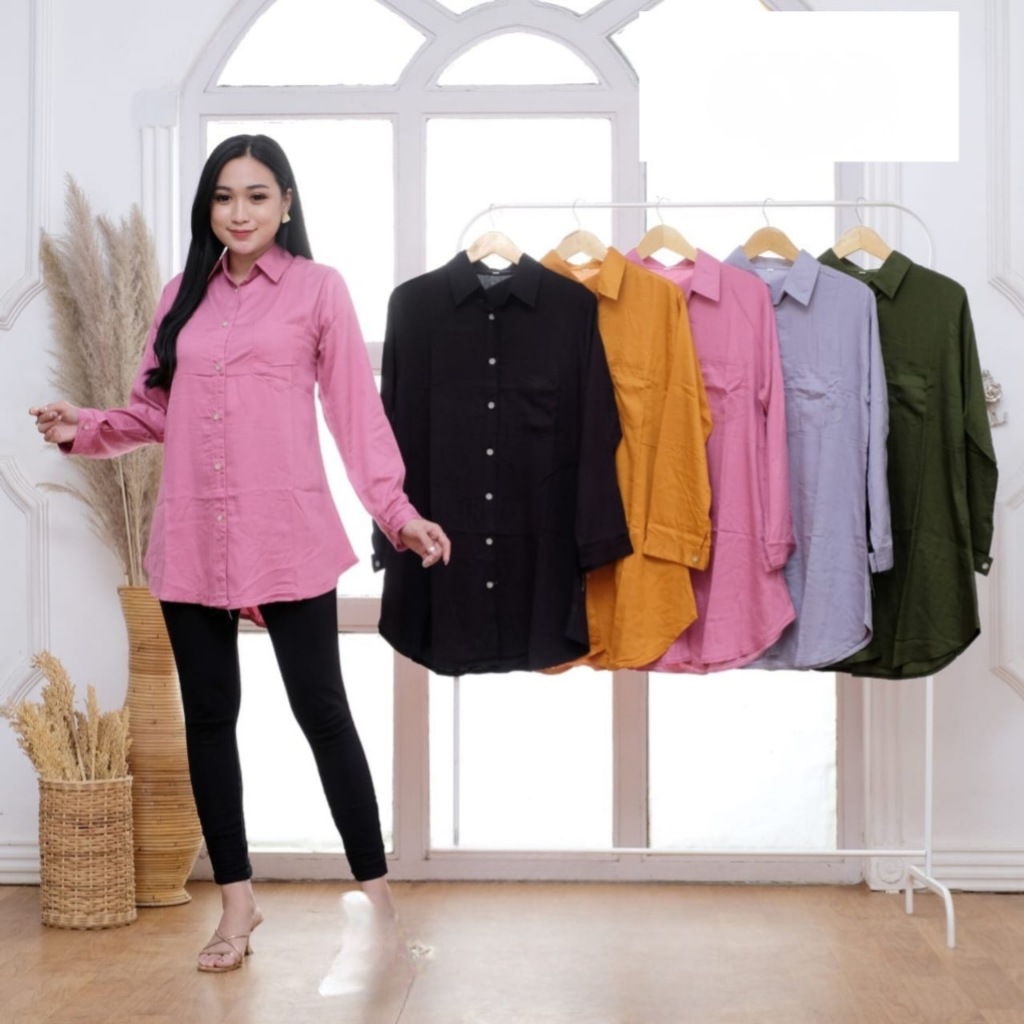 Blus dan Tunik Polos Rayon Twill