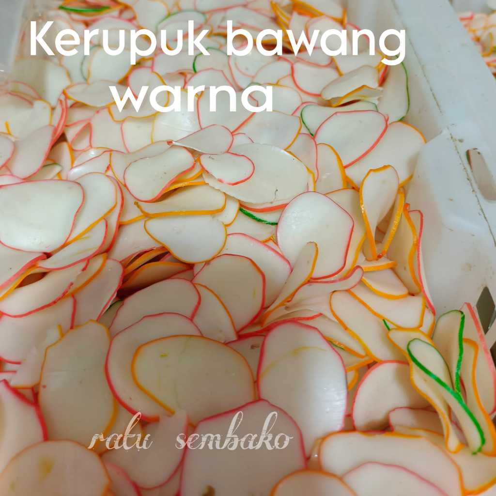 

1 kg kerupuk bawang mentah warna warni