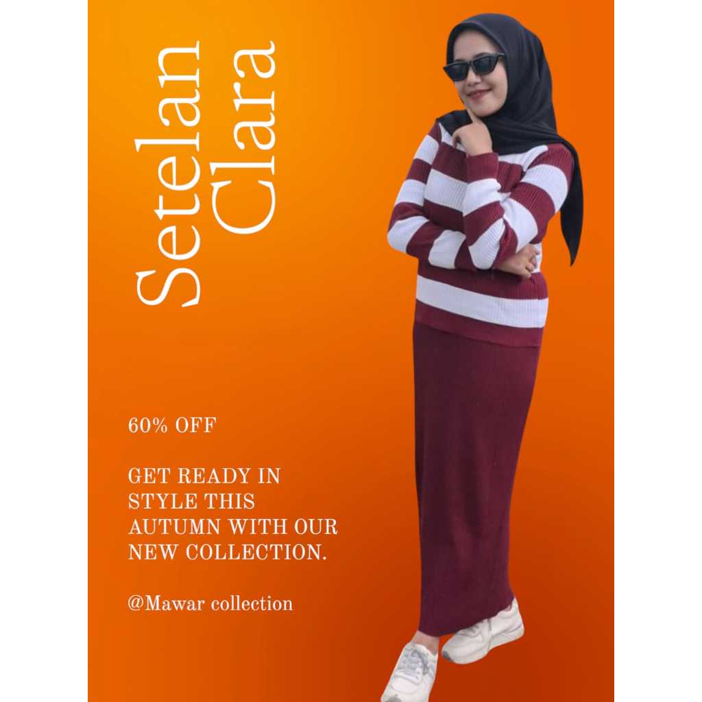 ONE SET CLARA setelan Blouse rajut Dan wanita rok blouse polet atasan dan bawahan premium