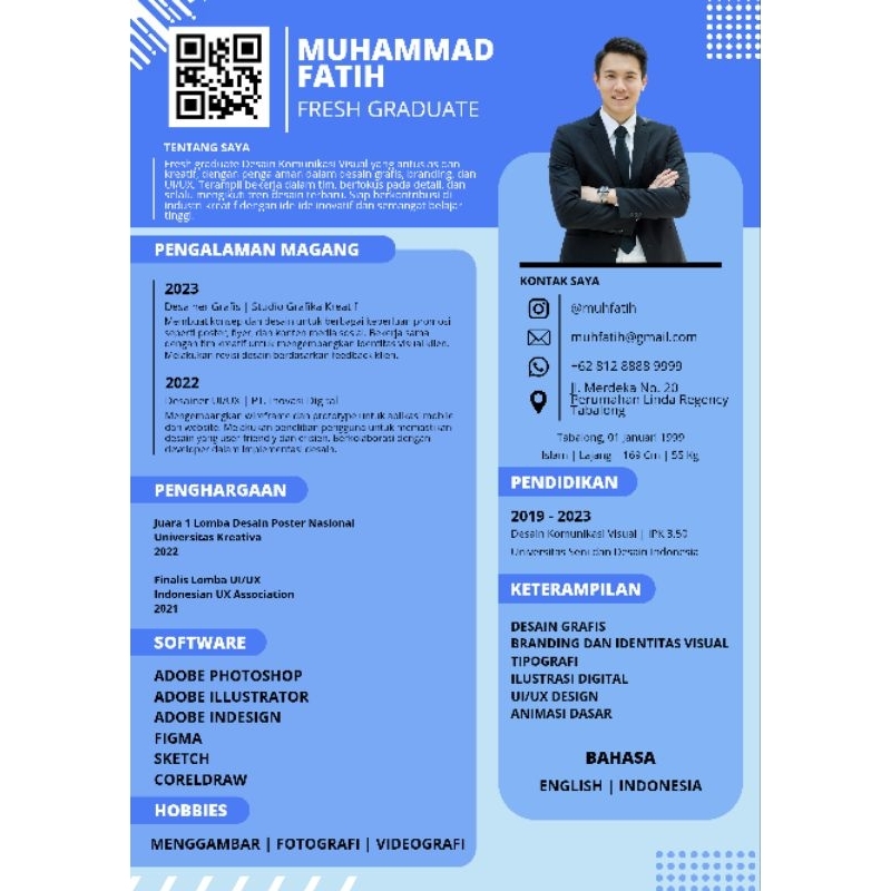 Jasa Desain CV Profesional Fresh Graduate – Custom Desain PDF/JPG