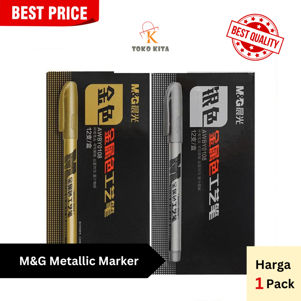 

(1 PACK) M&G Craft Metalic Marker / Metalik Marker GOLD / Silver