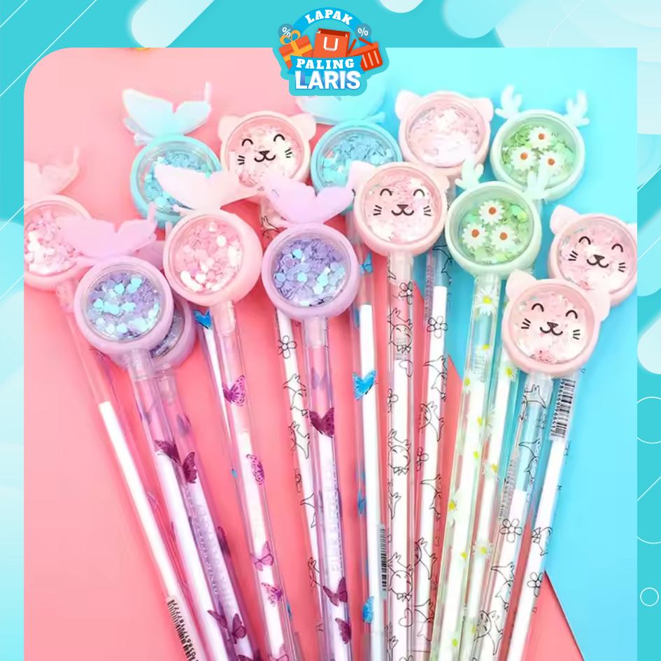 

LPL Pena Karakter Payet Gliter Bunny Lucu Black Ink Gel Pulpen Murah Gel Bolpen Gel Pastel Alat Tulis Sekolah Kantor Murah