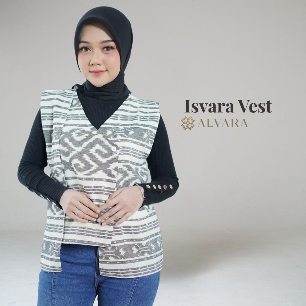 ALVARA Isvara Outer Wanita Kekinian Vest EtnikTerbaru Rompi Batik Tenun Premium Big Size Jumbo