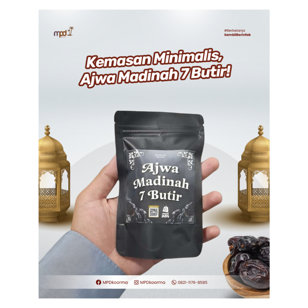 

Kurma Ajwa Madinah Kemasan Pouch 7 Butir