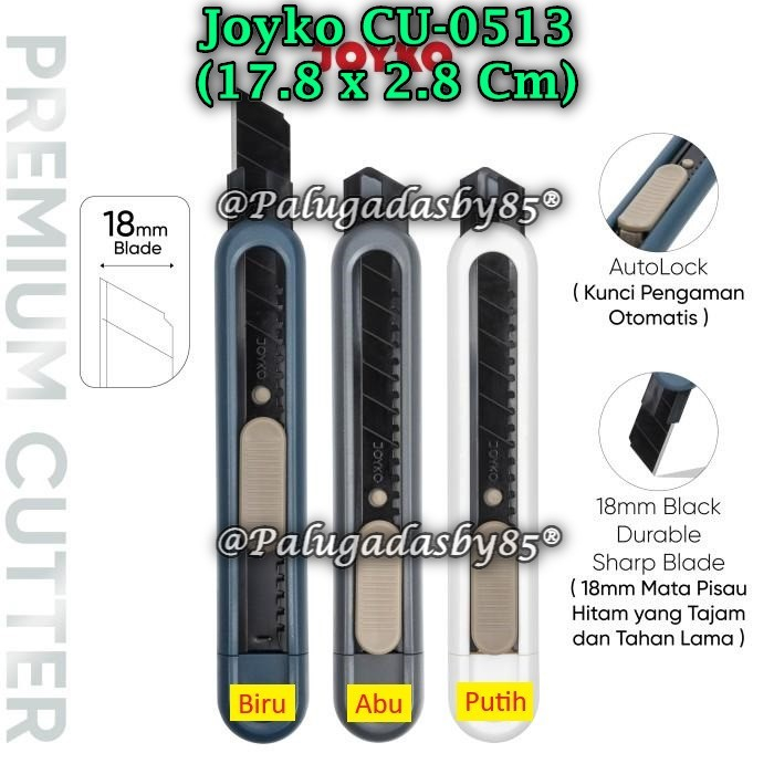

(1 Biji) GROSIR Cutter JOYKO CU-0513 Besar / Cutter Pisau Pemotong Premium Joyko CU-0513 (1 Biji)