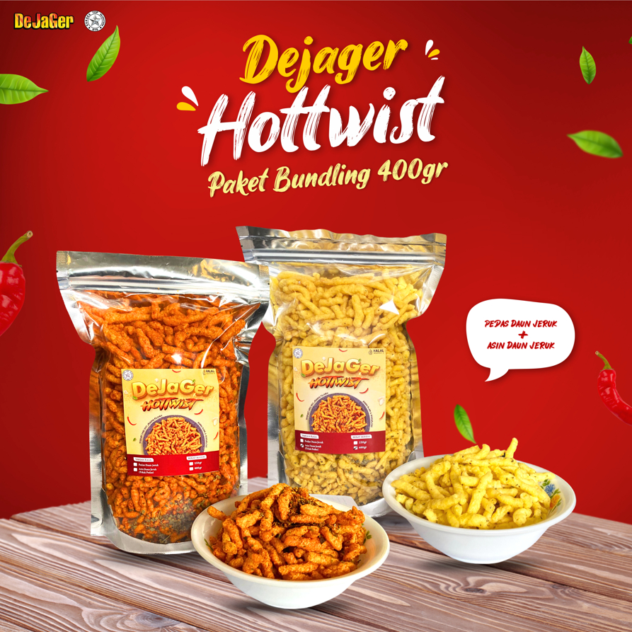 

[PAKET BUNDLING] Dejager Hottwist Pedas Daun Jeruk 400gr + Hottwist Asin Daun Jeruk 400gr